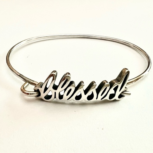 James Avery BLESSED & CROSS hook on style soft hammered bracelets - Picture 3 of 12